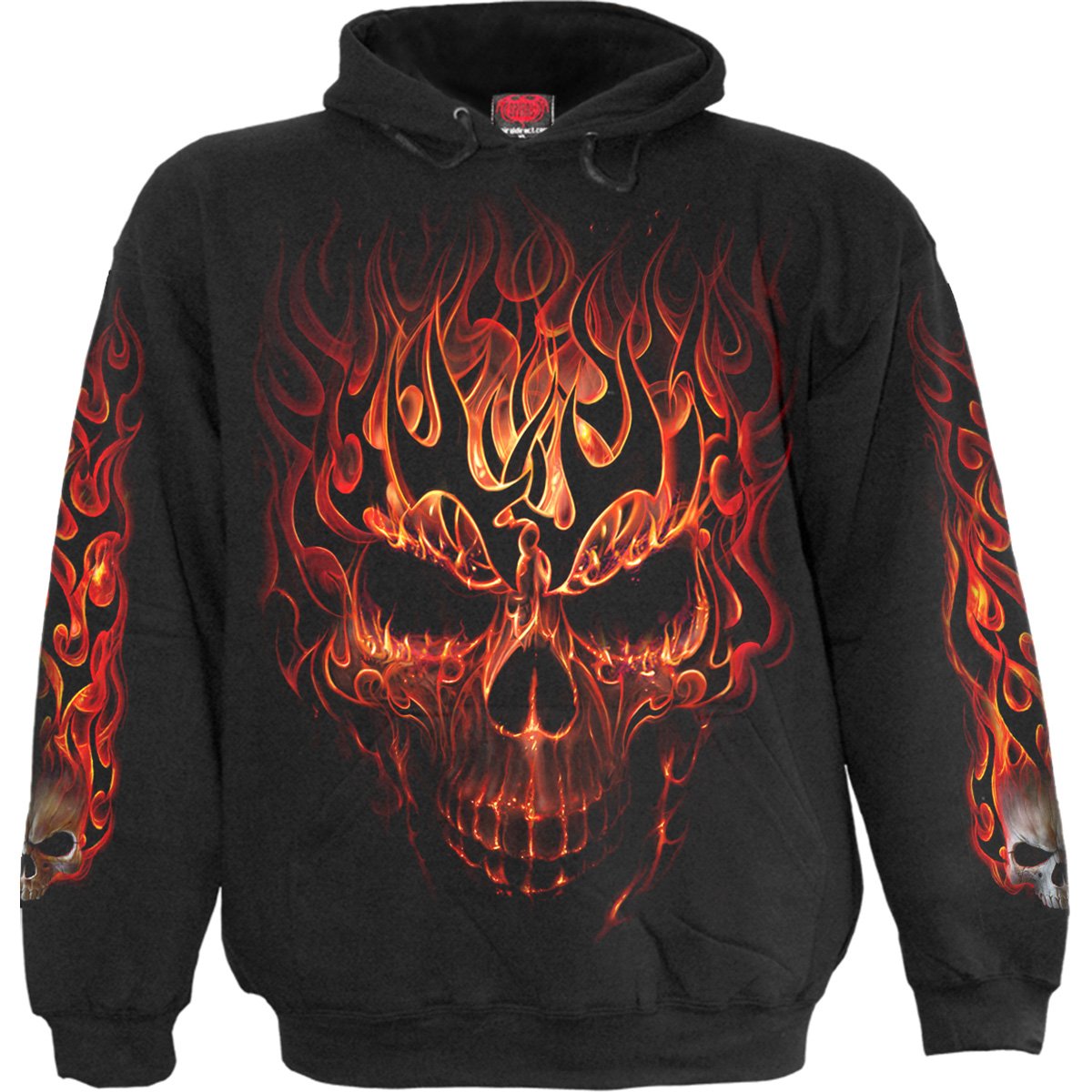 Skull Blast gothic Men's Hoody in Black by Spiral Clothing 