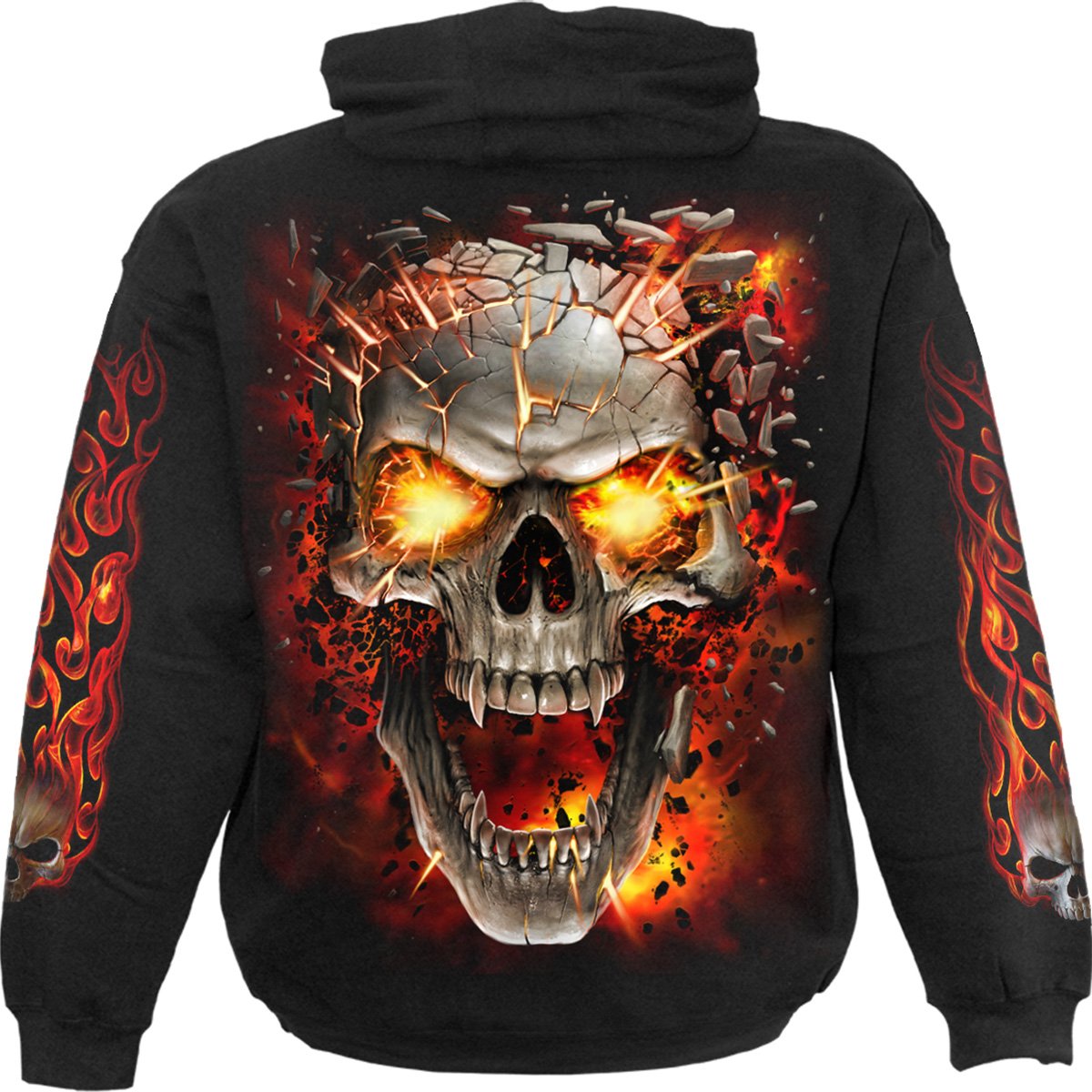 Skull Blast gothic  Hoody in Black by Spiral Clothing 