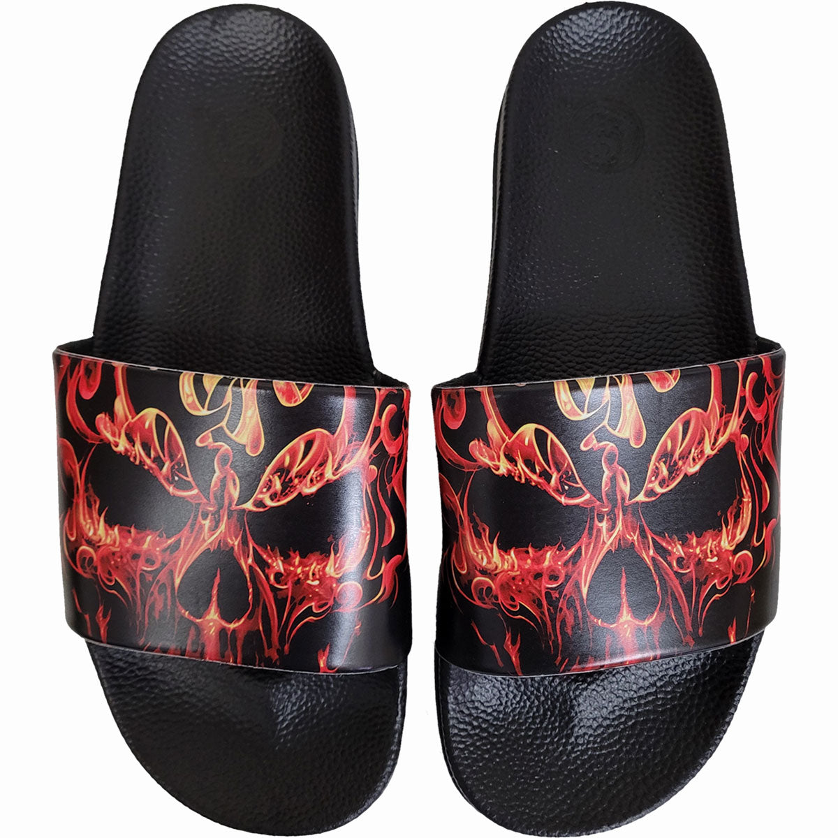 Skull Blast gothic Slides - Athletic Sandals in Black by Spiral Clothing 