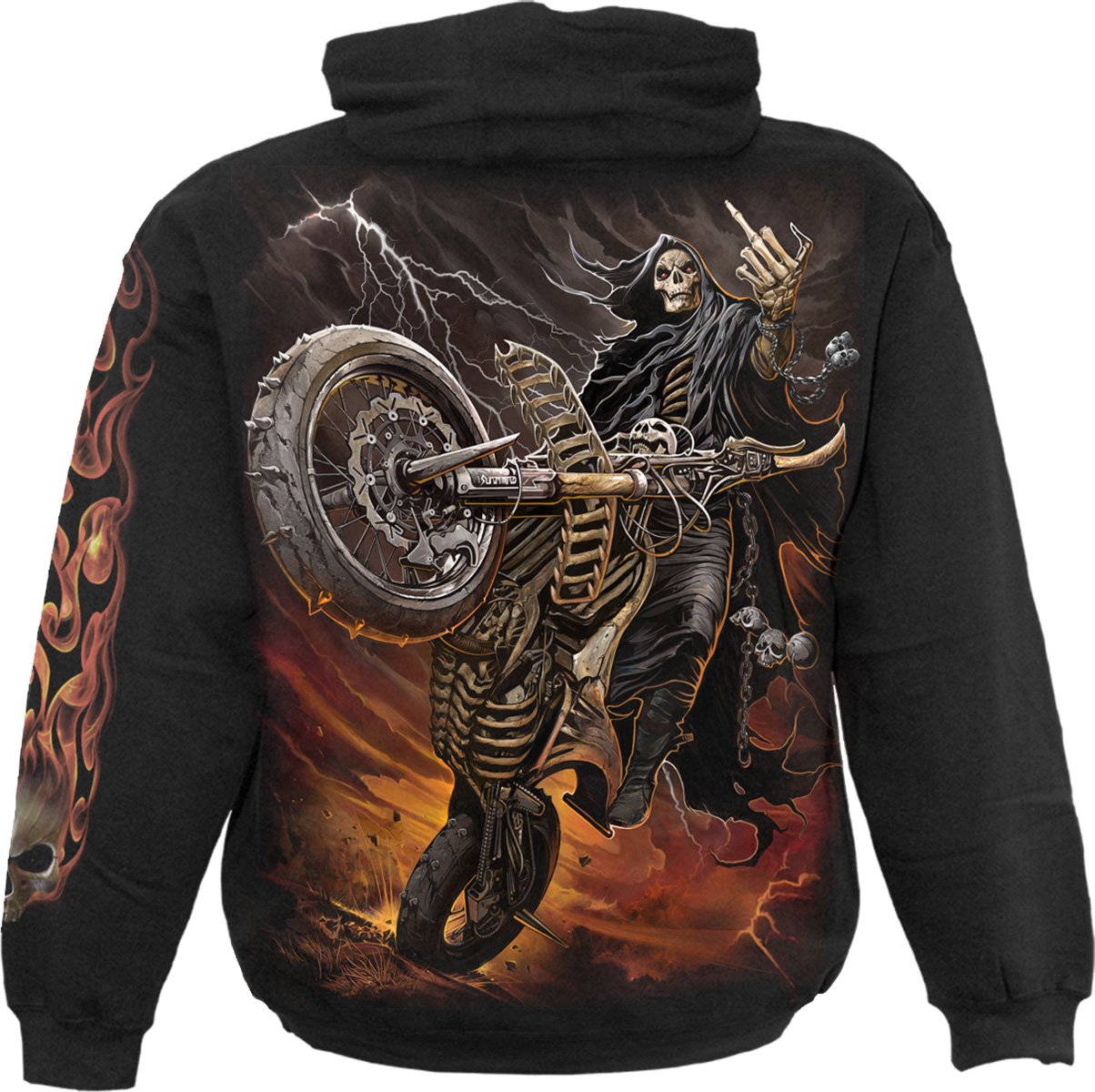 Bike Life gothic  Hoody in Black by Spiral Clothing 