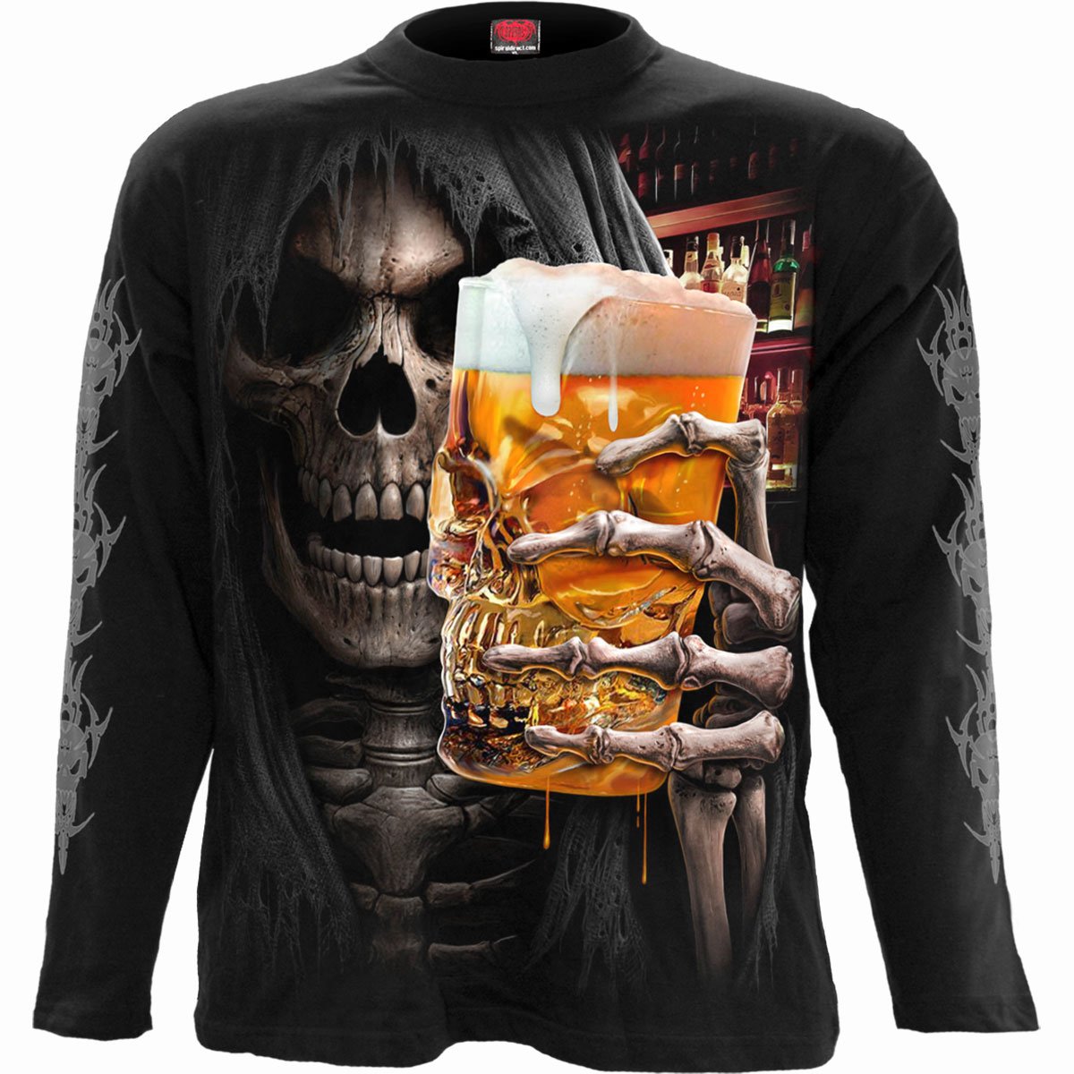 Live Loud gothic Men's Longsleeve T-Shirt in Black by Spiral Clothing 