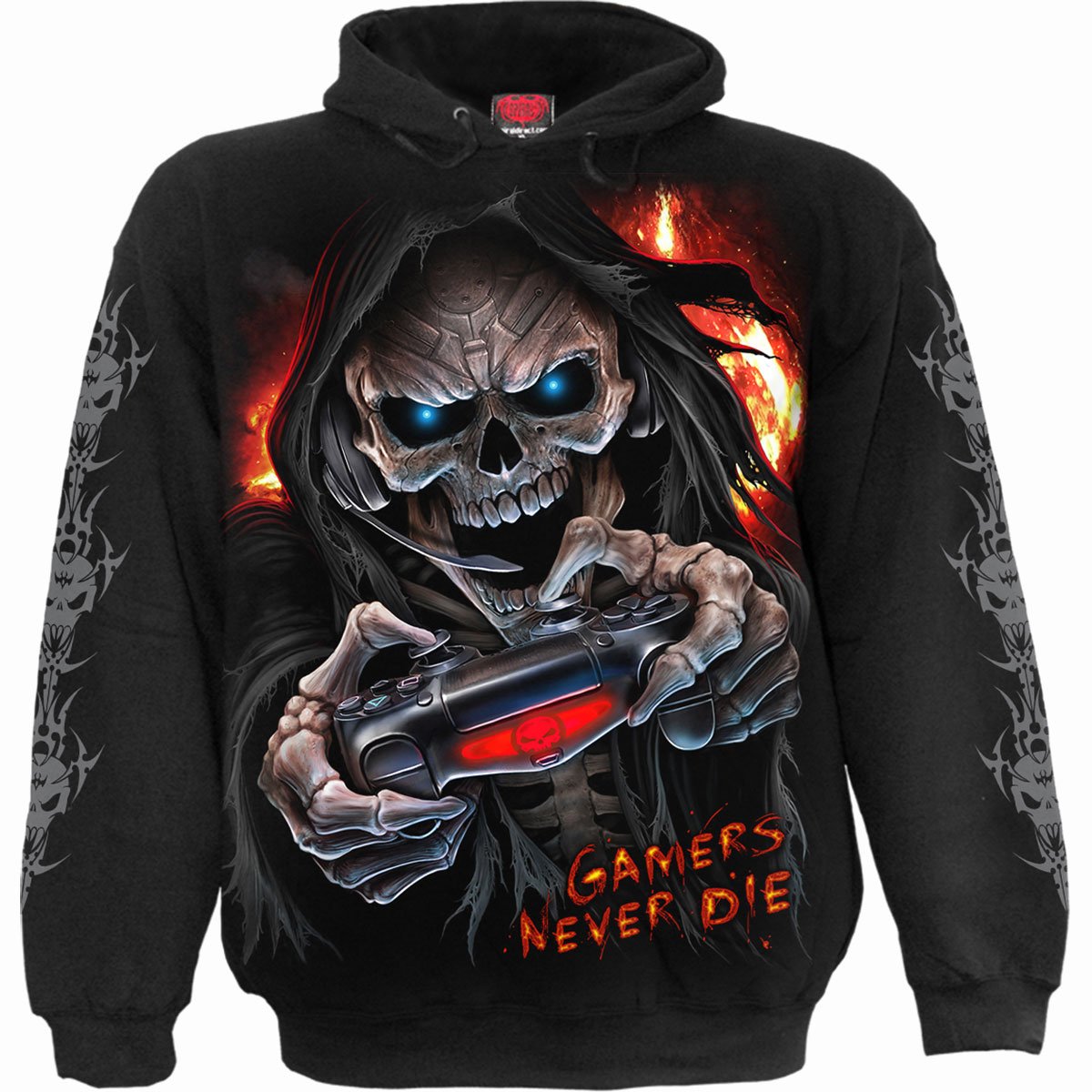 Respawn gothic Kids Hoody in Black by Spiral Clothing 