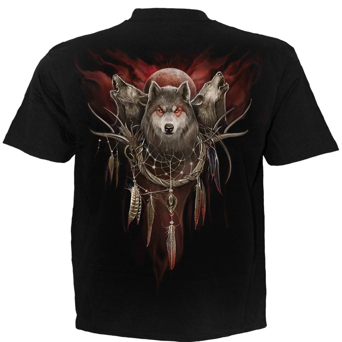 Cry Of The Wolf gothic T-Shirt in Black by Spiral Clothing 