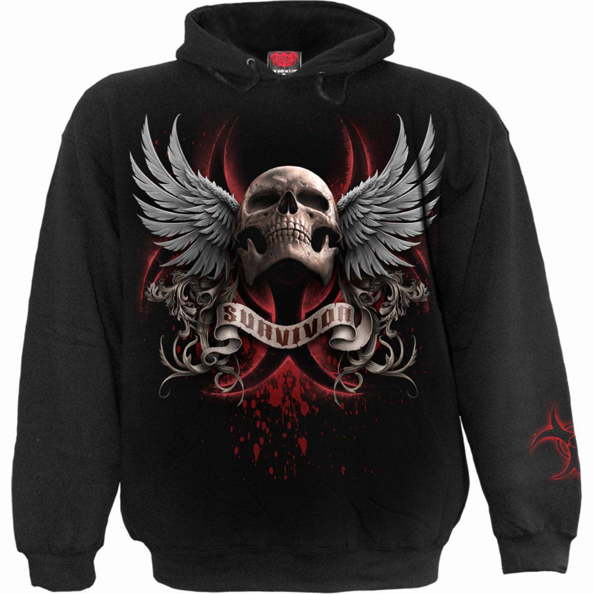 Lockdown gothic Hoody in Black by Spiral Clothing 