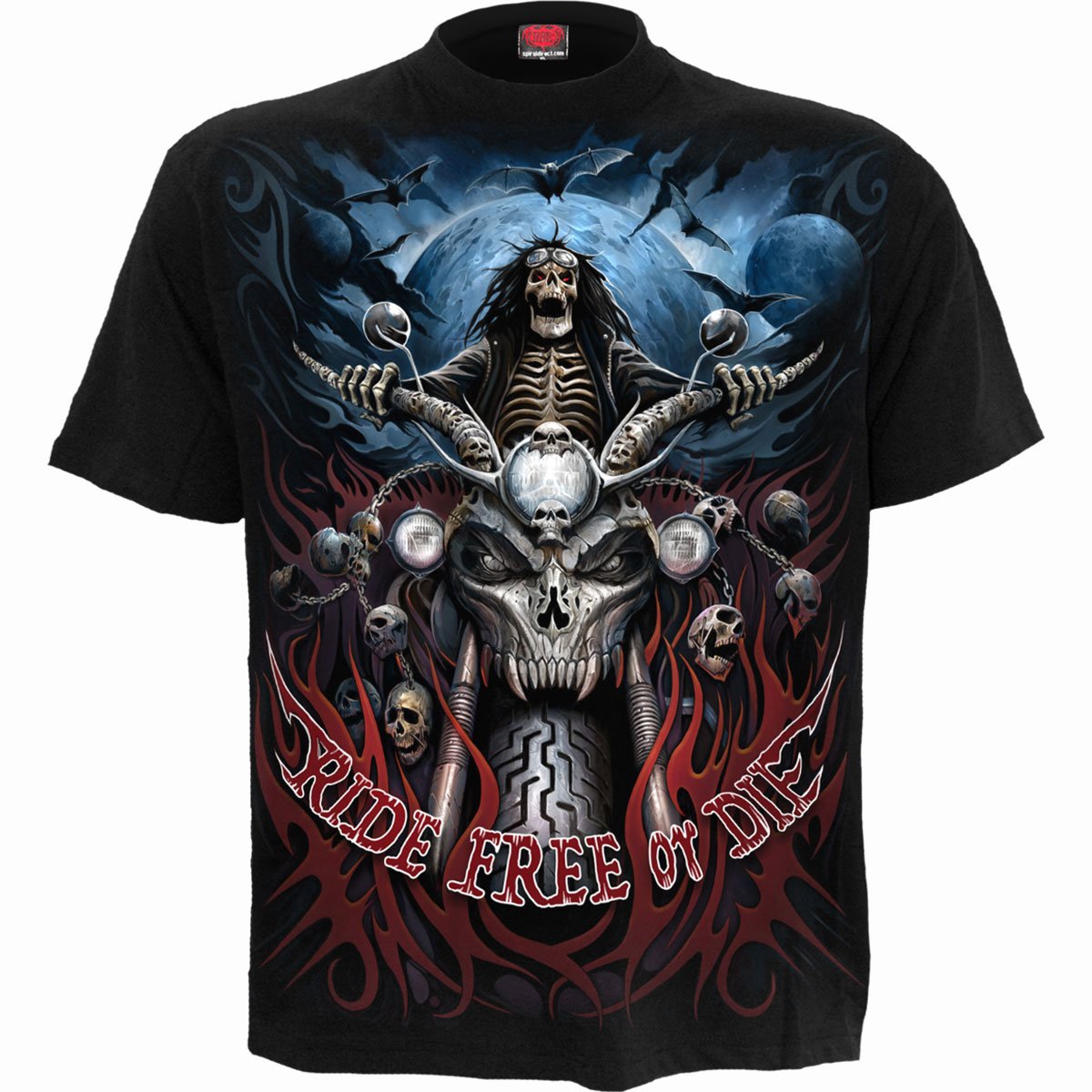 Ride Free gothic T-Shirt in Black by Spiral Clothing 