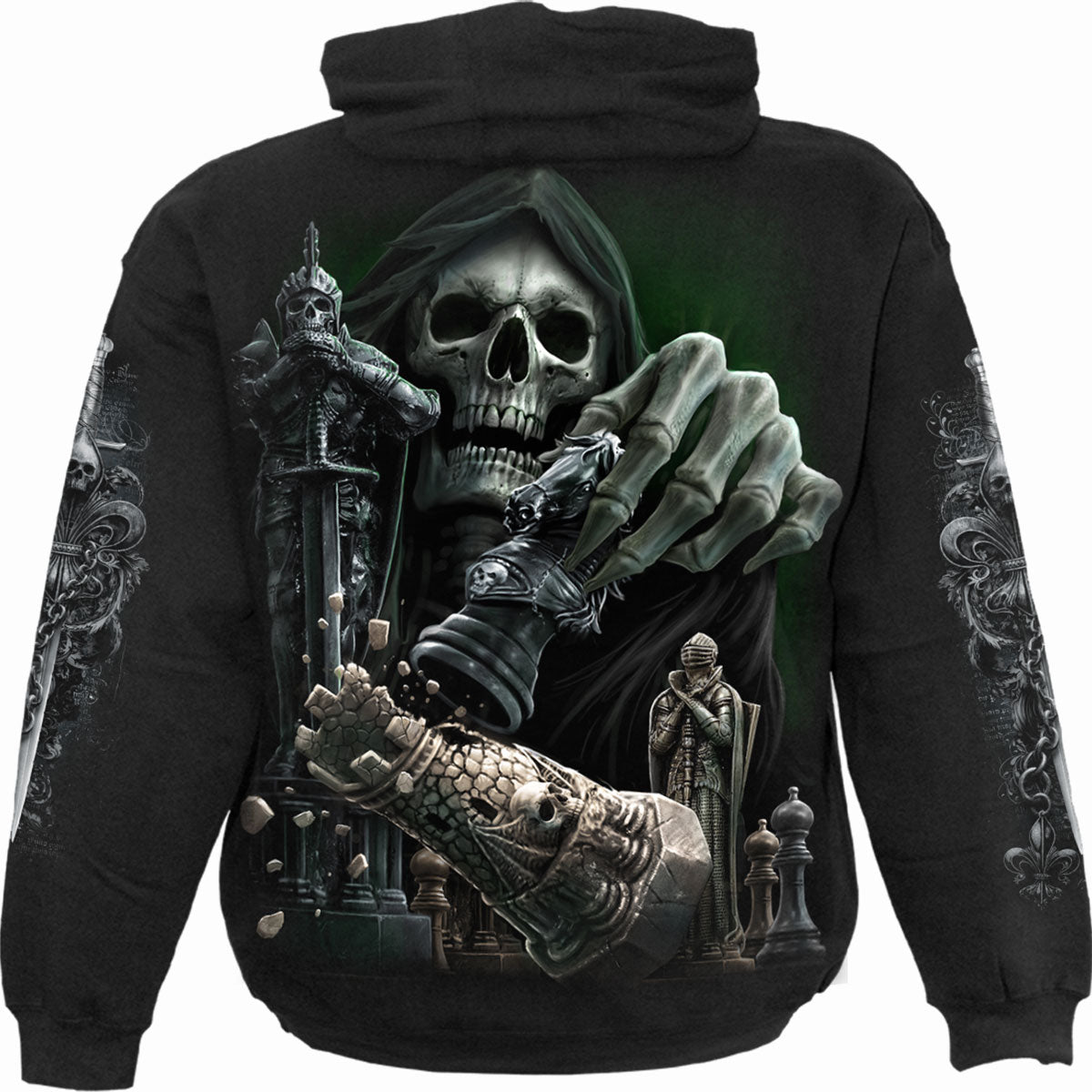 Checkmate gothic  Hoody in Black by Spiral Clothing 