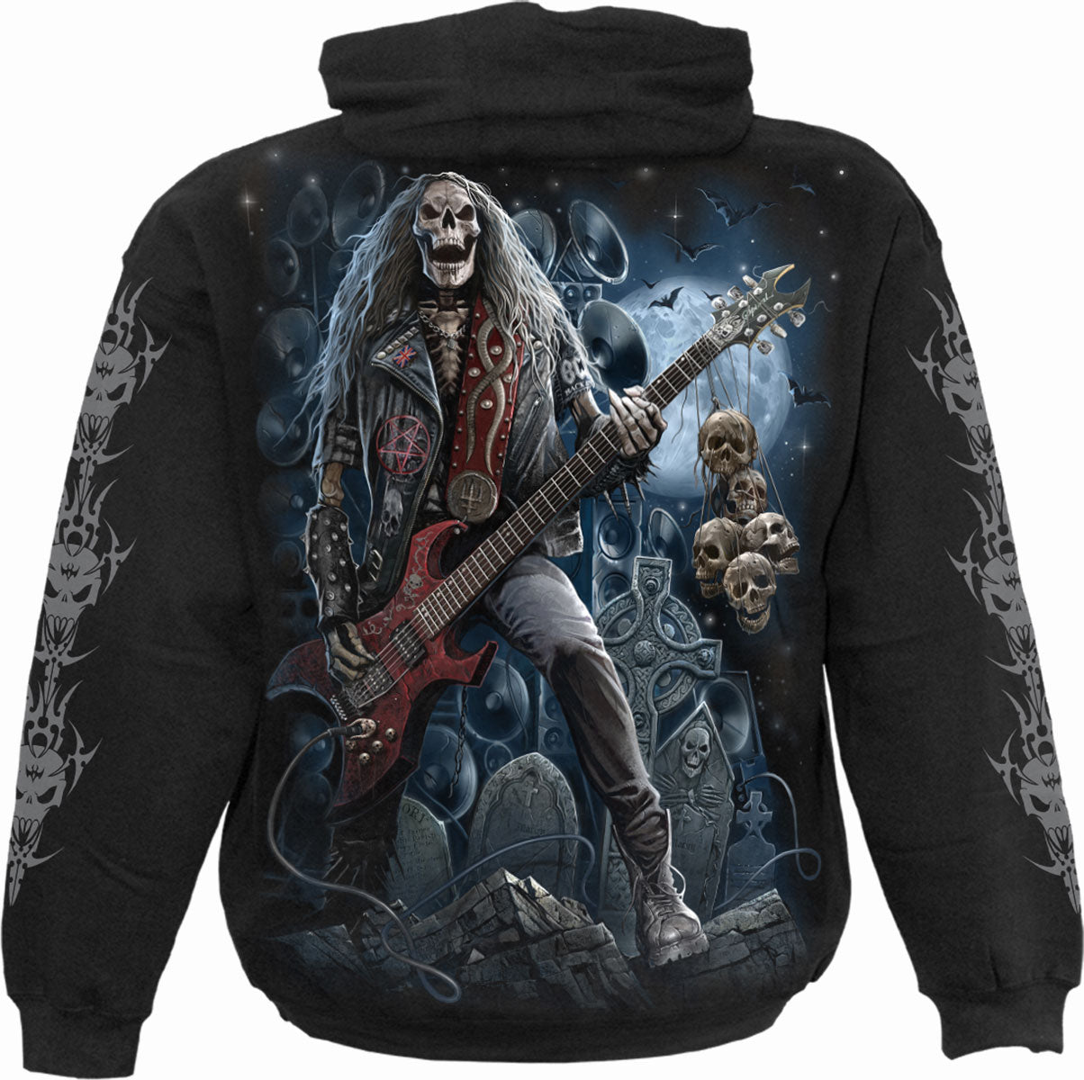 Grim Rocker gothic Hoody in Black by Spiral Clothing 