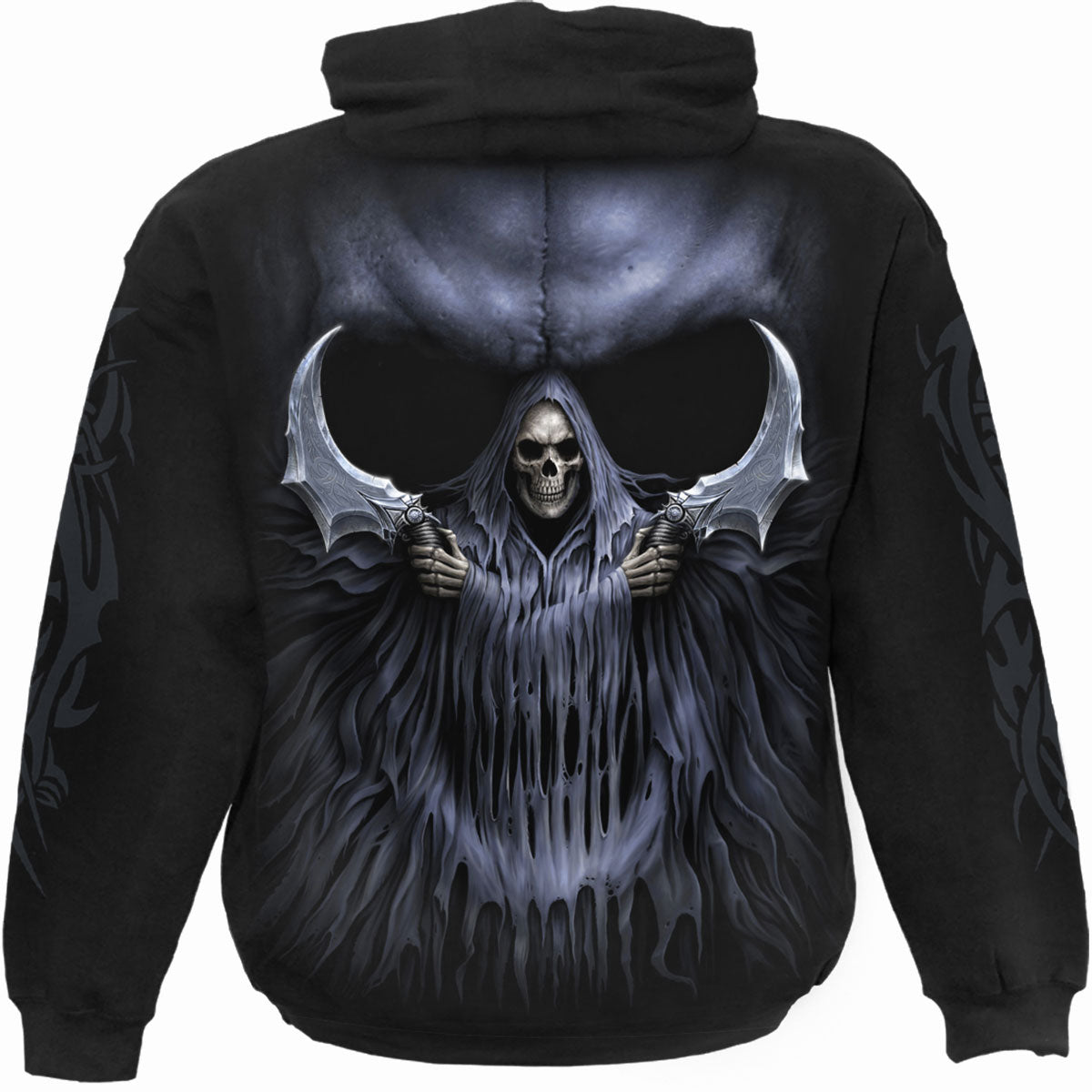 Double Death gothic  Hoody in Black by Spiral Clothing 