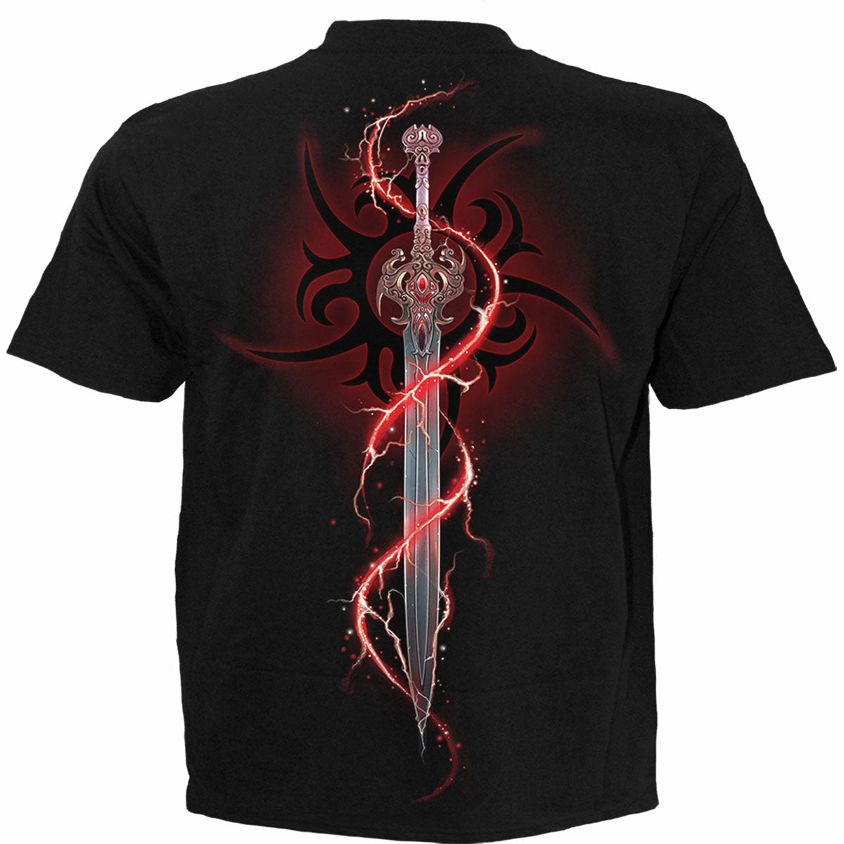Back view of Takeo Blade gothic T-Shirt in Black by Spiral Clothing
