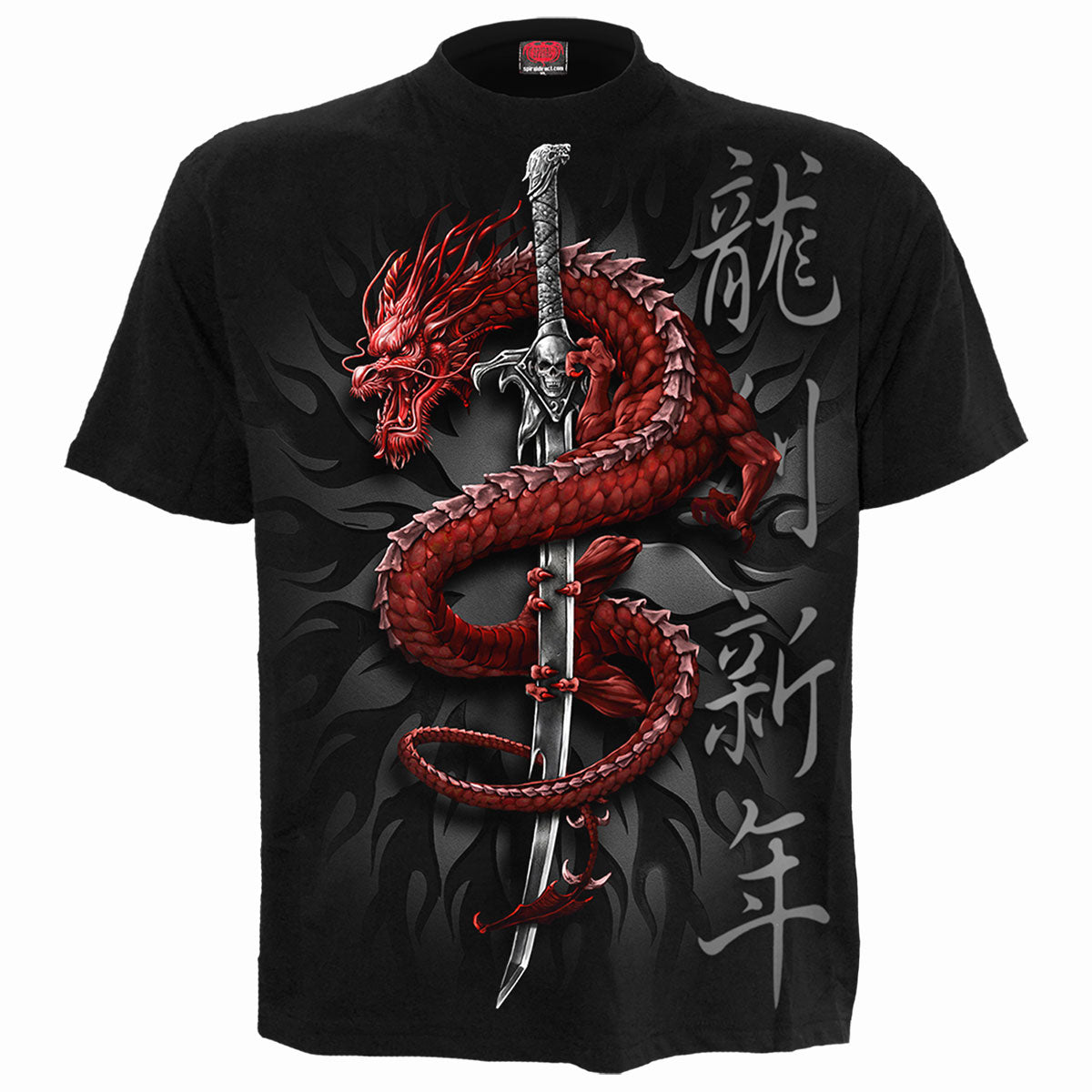 Oriental Dragon gothic Men's 6 in Black by Spiral Clothing 