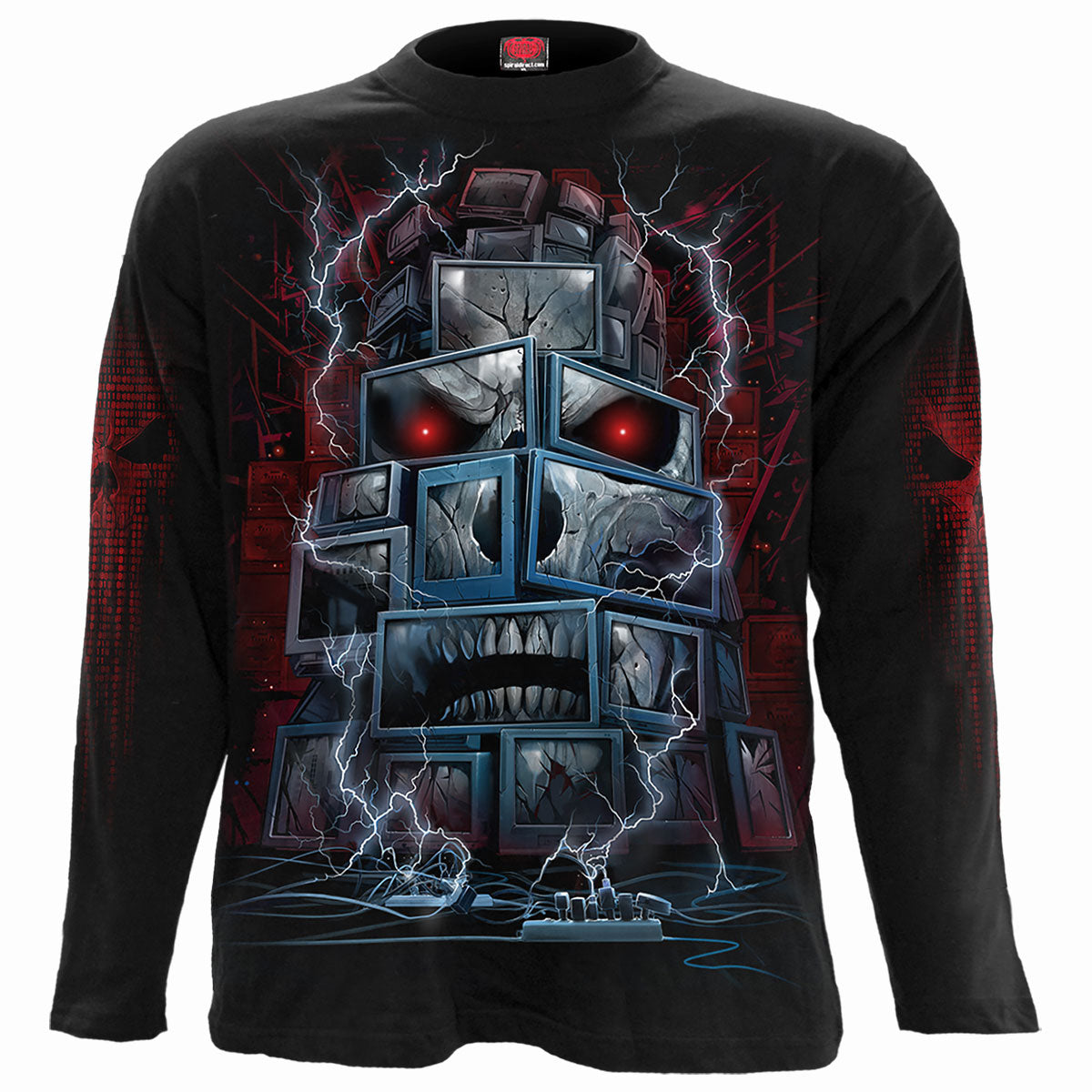 Death By TV gothic Men's Longsleeve T-Shirt in Black by Spiral Clothing - Front view