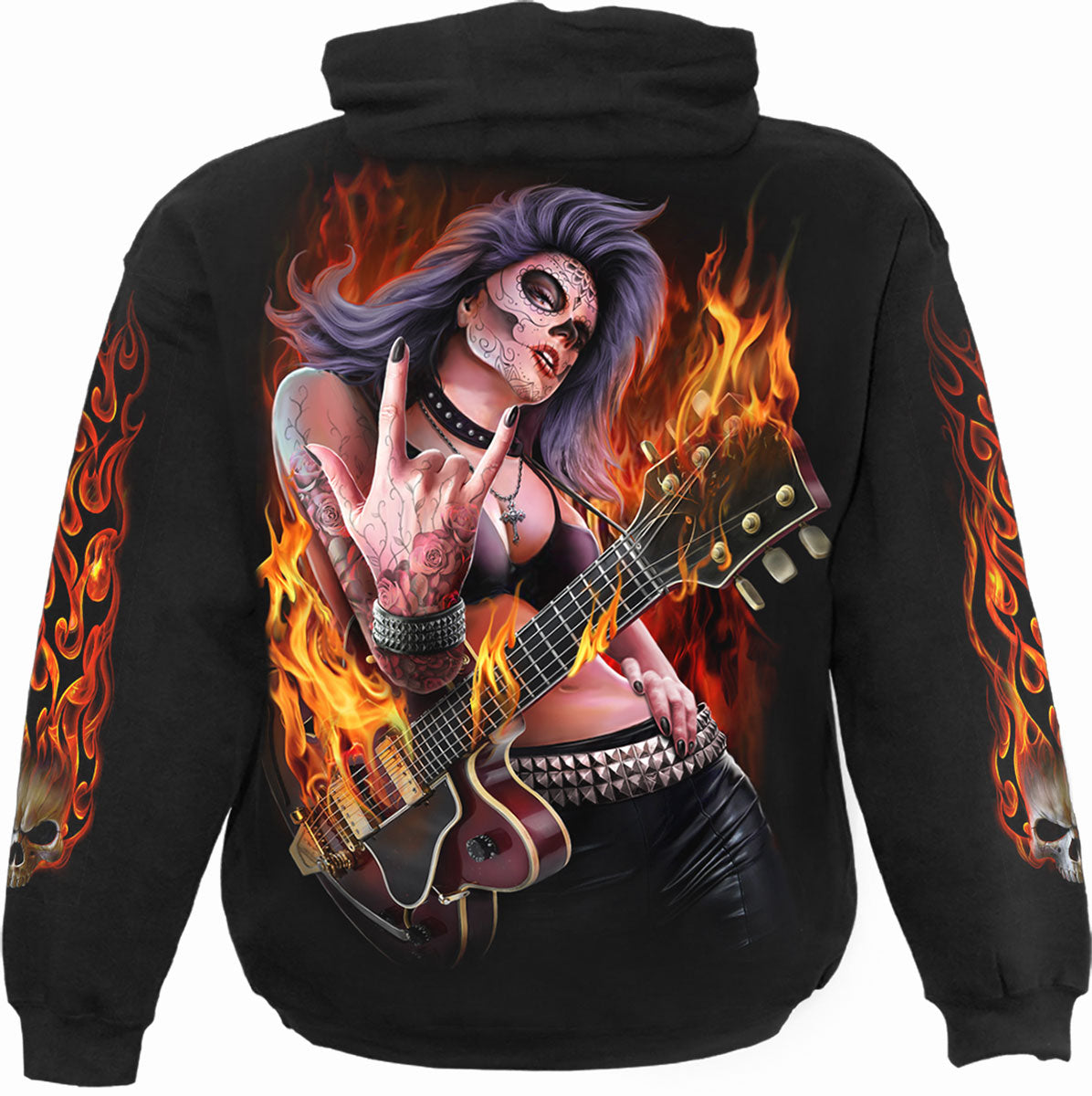 Male model wearing Rocking The Dead gothic  Hoody in Black by Spiral Clothing