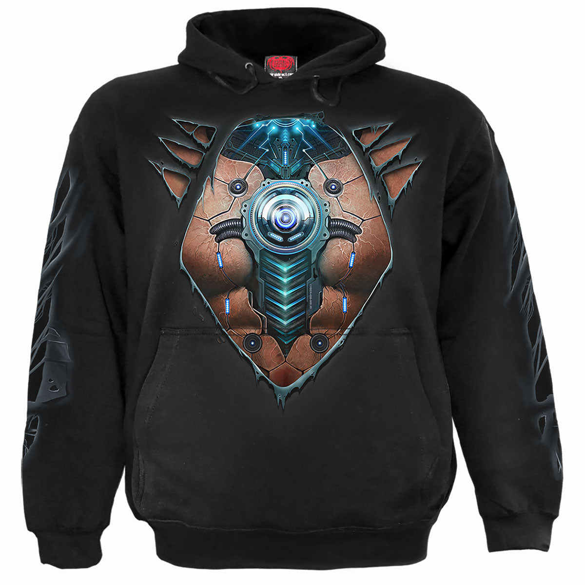 Cyber Skin gothic Hoody in Black by Spiral Clothing 