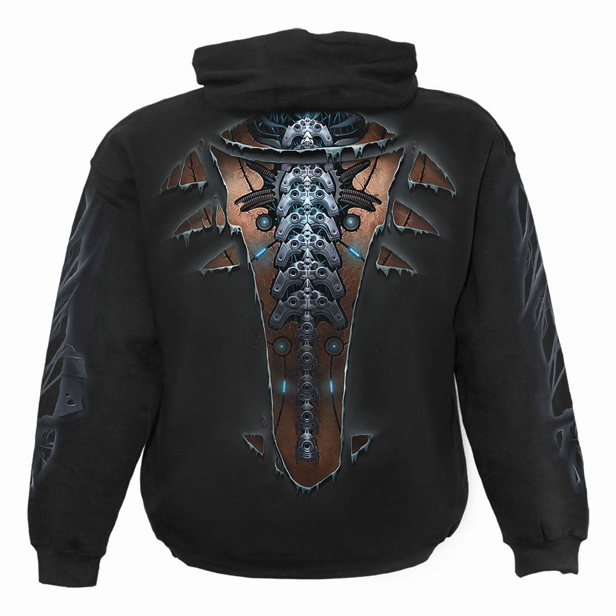 Cyber Skin gothic Hoody in Black by Spiral Clothing 