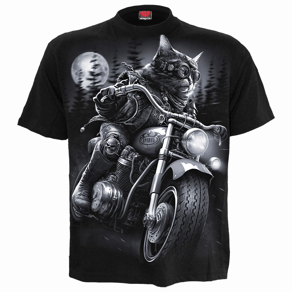Nine Lives gothic T-Shirt in Black by Spiral Clothing - Front view