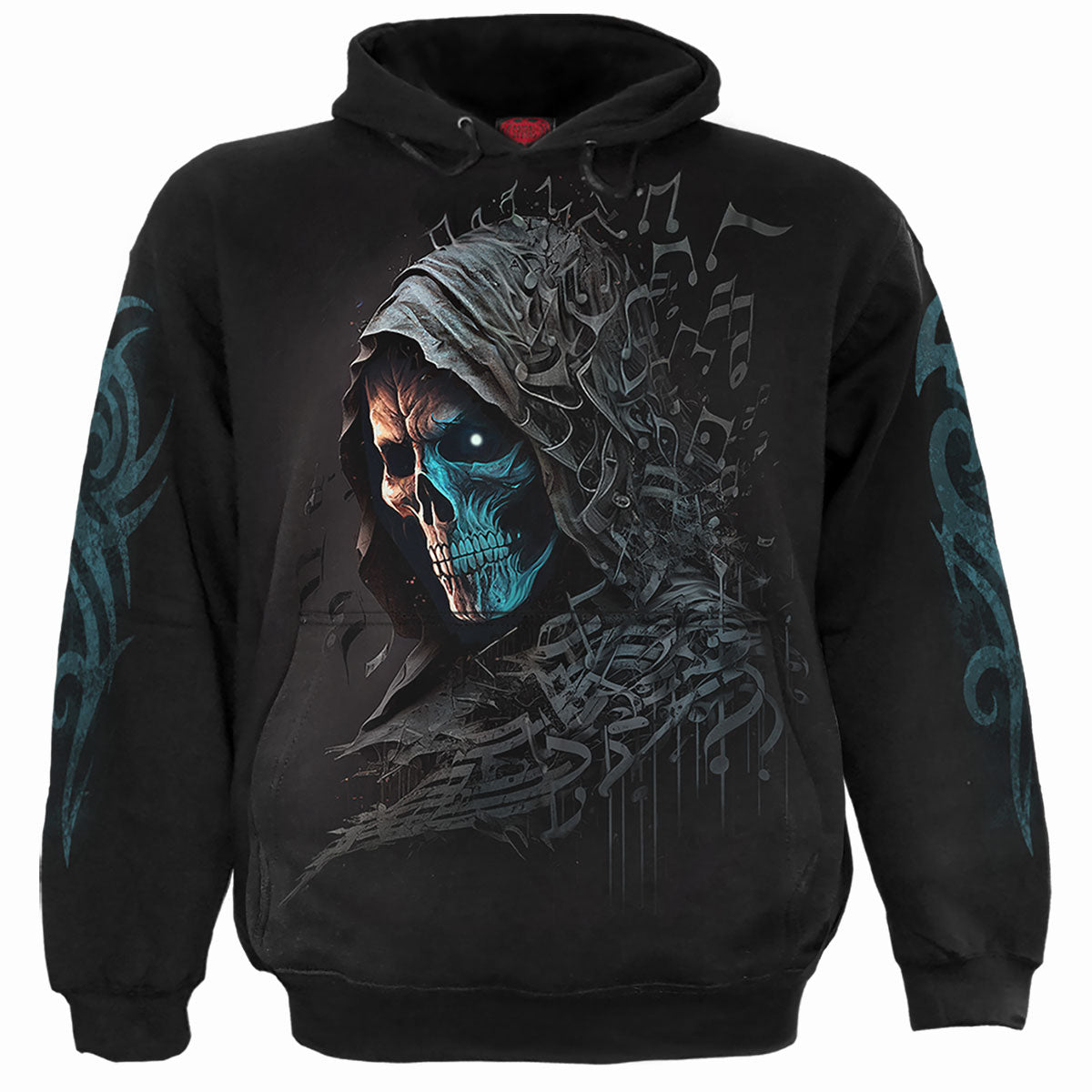 Midnight Blues gothic Men's Hoody in Black by Spiral Clothing 