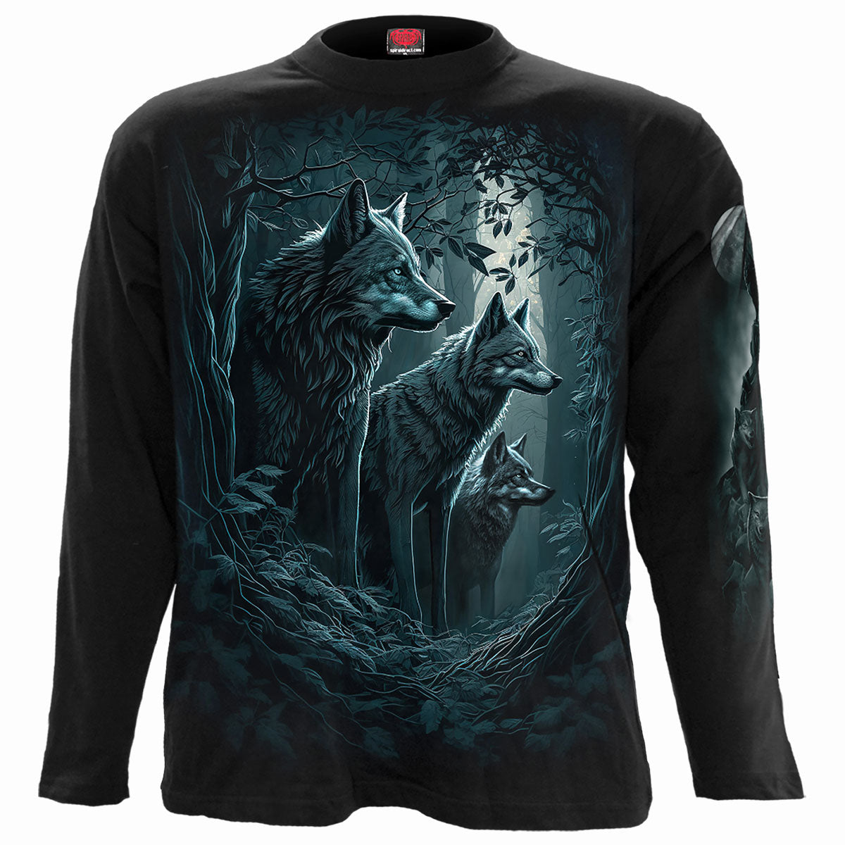Forest Guardians gothic Longsleeve T-Shirt in Black by Spiral Clothing 