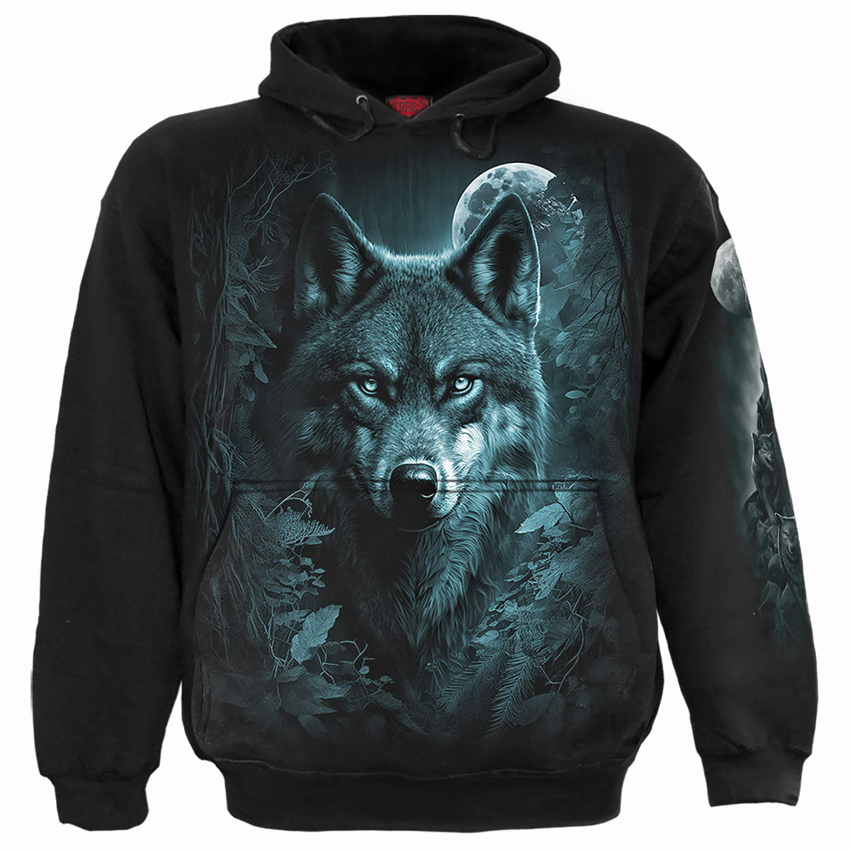 Forest Guardians gothic Men's Hoody in Black by Spiral Clothing - Front view