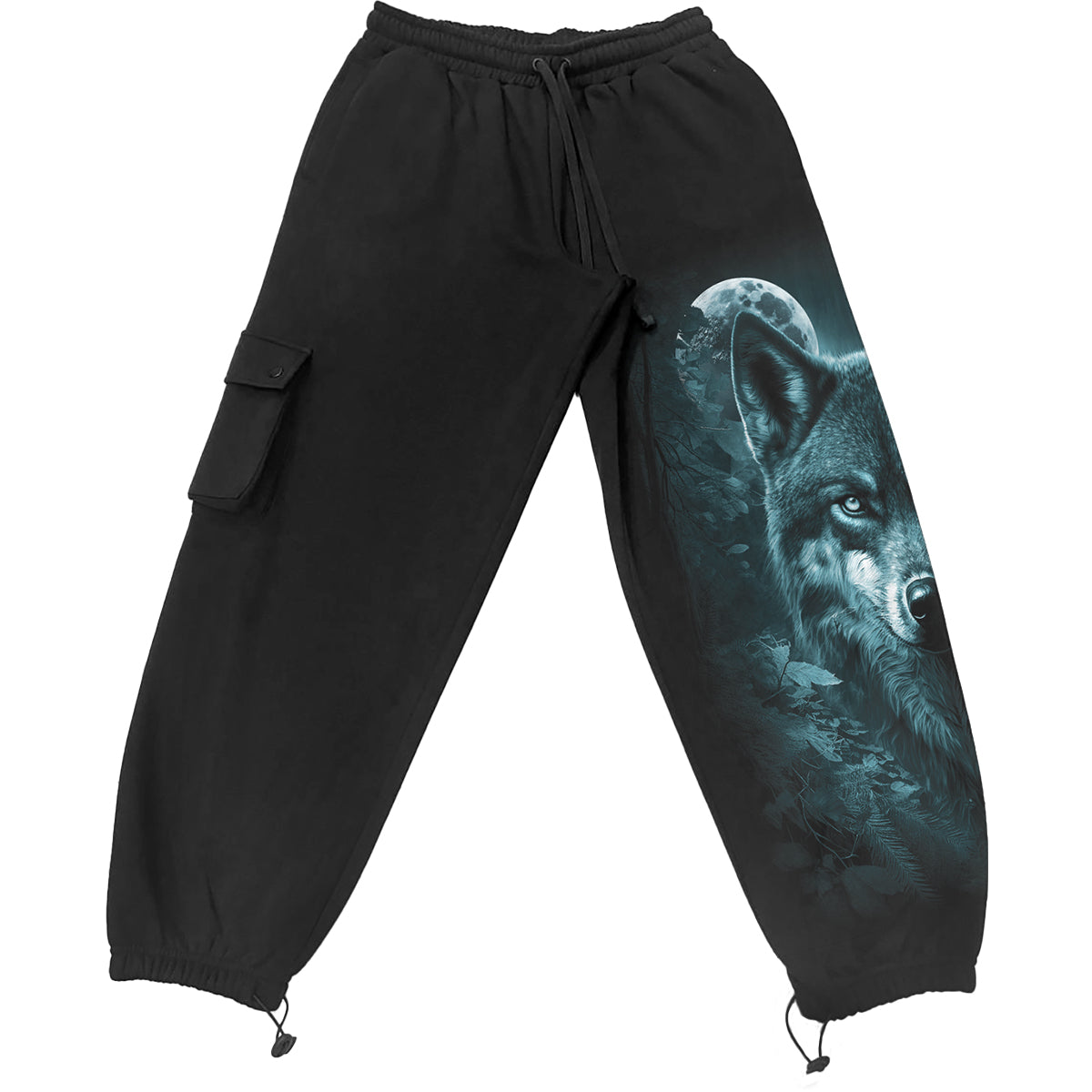 Forest Guardians gothic Men's Casual Cargo Joggers in Black by Spiral Clothing 