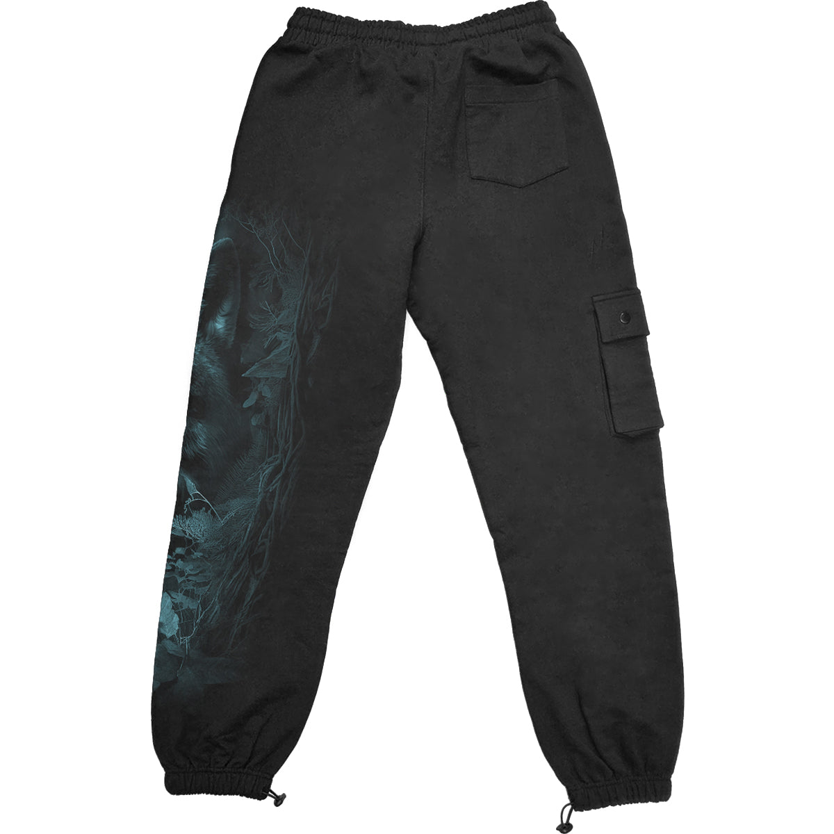 Forest Guardians gothic  Casual Cargo Joggers in Black by Spiral Clothing 