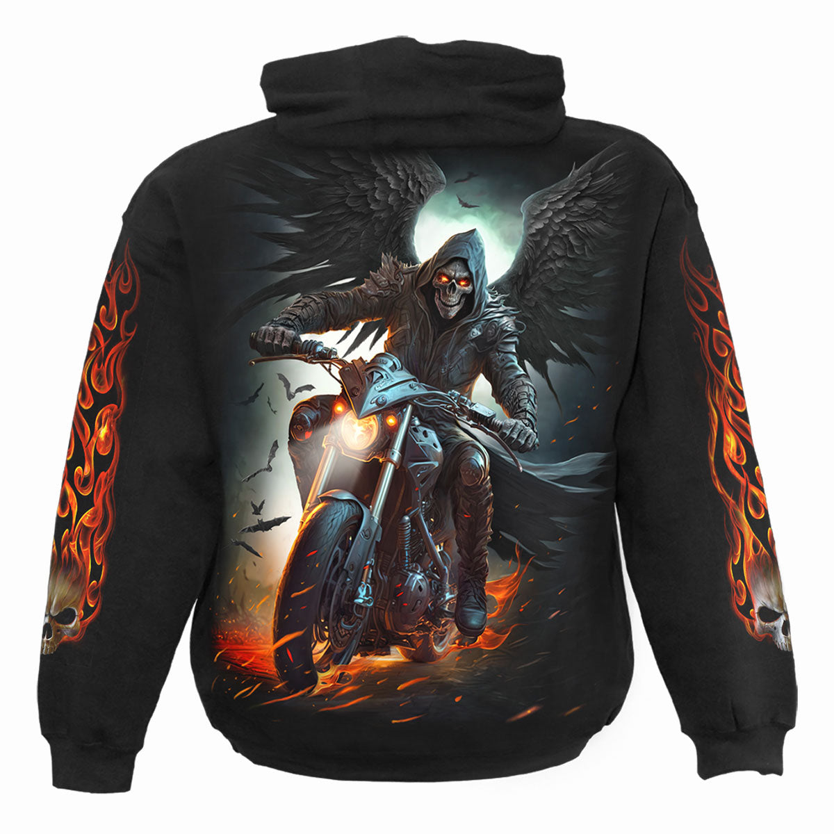 Night Rider gothic  Hoody in Black by Spiral Clothing 