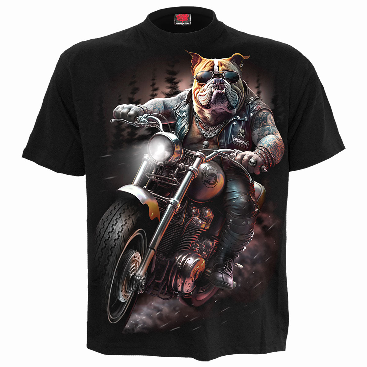 Top Dog gothic T-Shirt in Black by Spiral Clothing - Front view