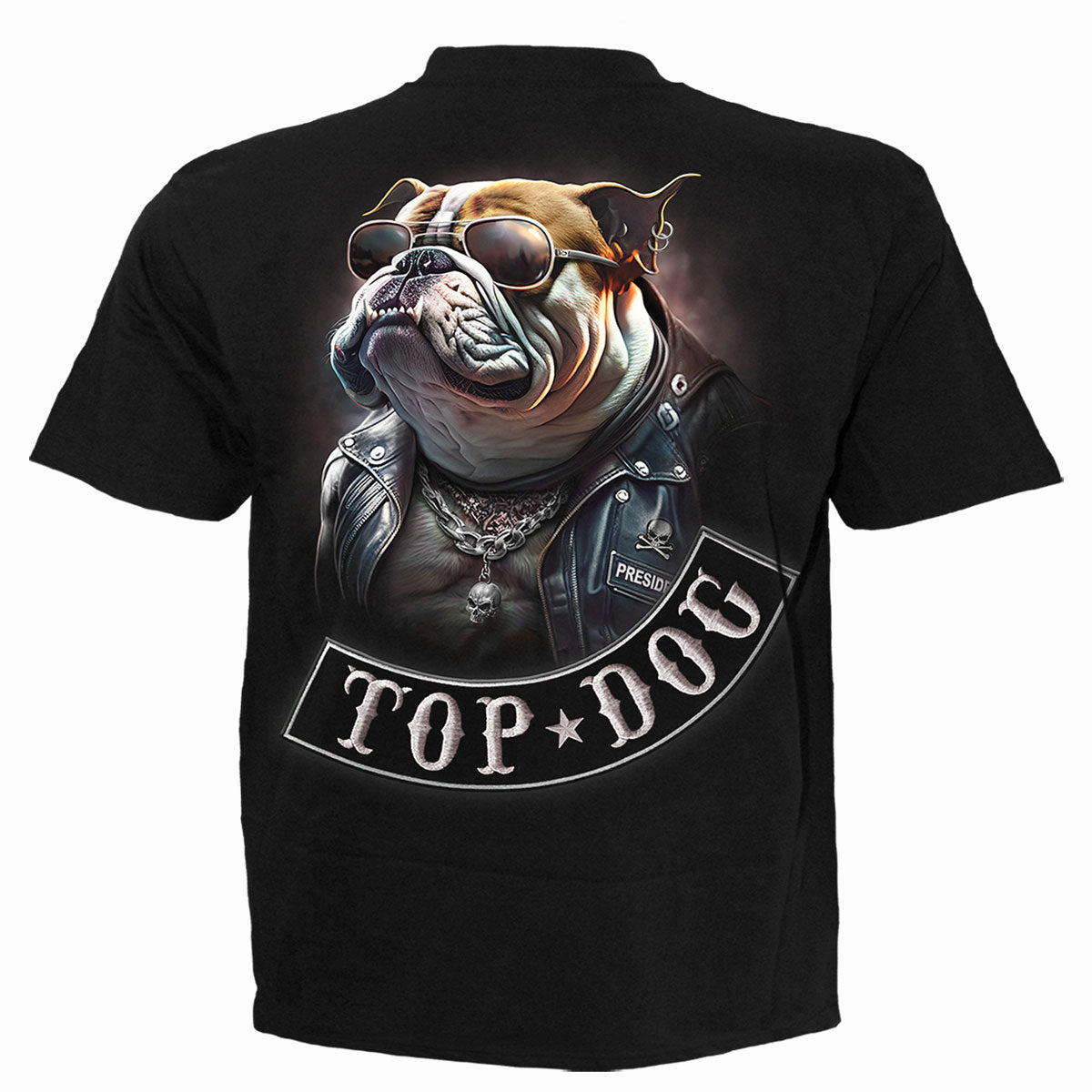 Back view of Top Dog gothic T-Shirt in Black by Spiral Clothing