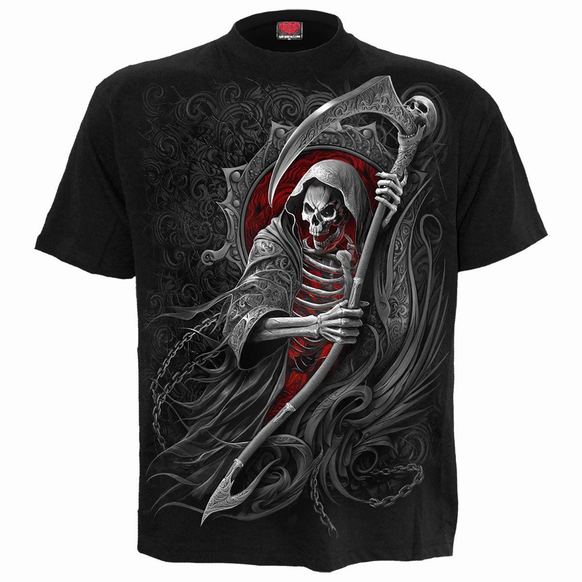 Reaper's Portal gothic Men's T-Shirt in Black by Spiral Clothing - Front view