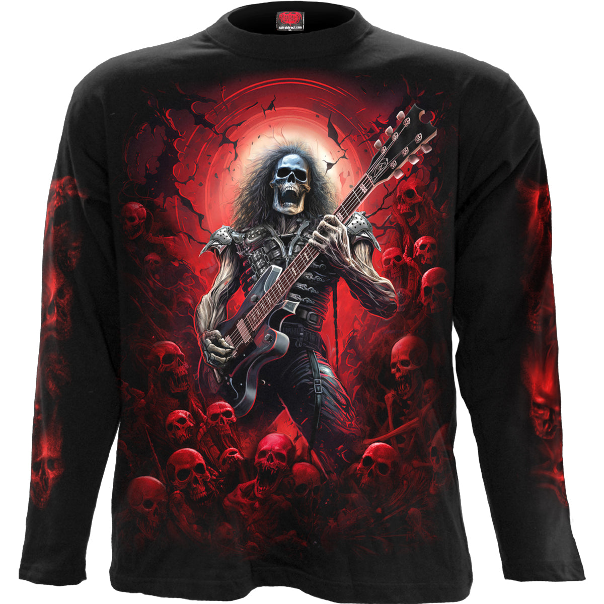 Tomb Of Rock gothic Longsleeve T-Shirt in Black by Spiral Clothing - Front view