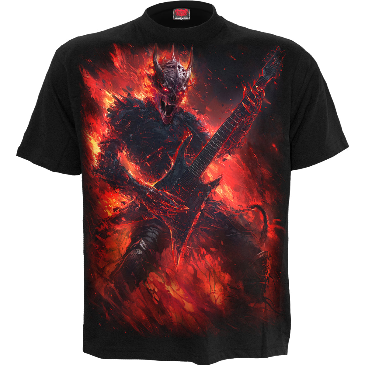 Riff Burner gothic T-Shirt in Black by Spiral Clothing - Front view