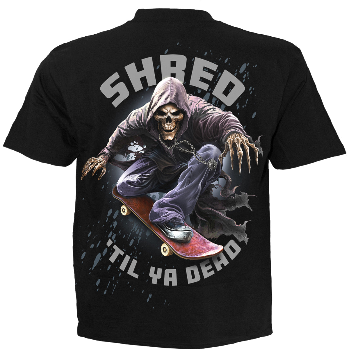 Soul Boarder gothic Kids T-Shirt in Black by Spiral Clothing 