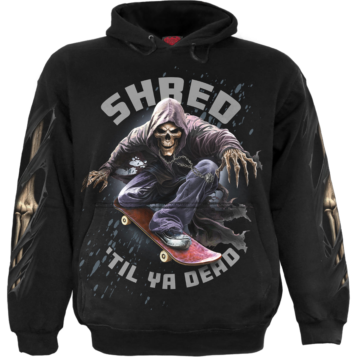 Soul Boarder gothic Hoody in Black by Spiral Clothing 