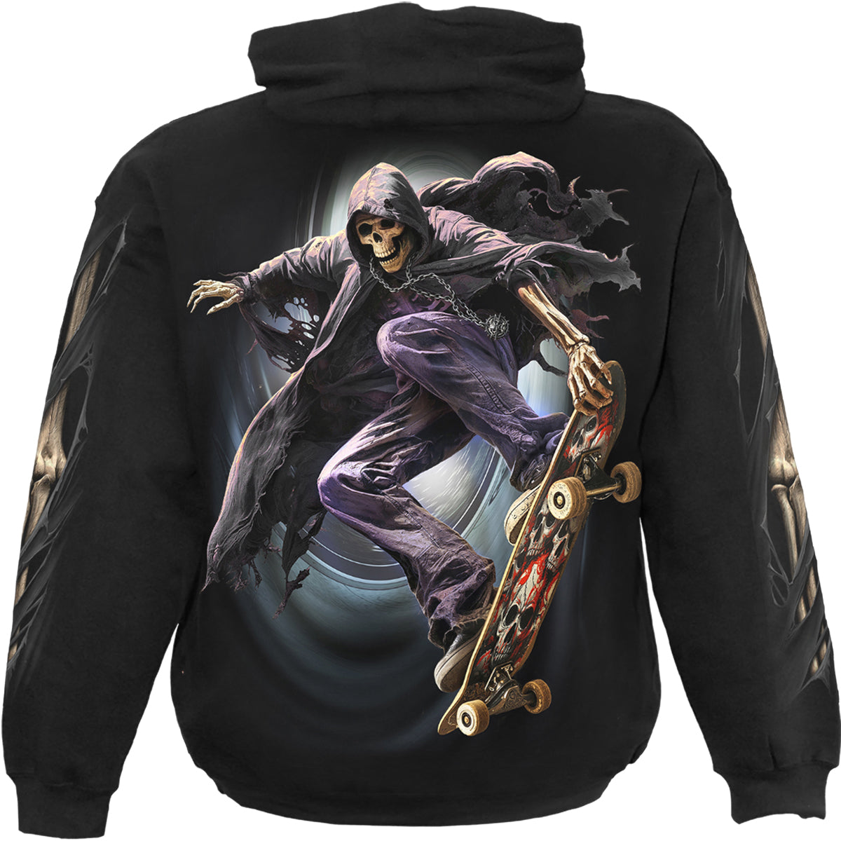 Soul Boarder gothic Hoody in Black by Spiral Clothing 