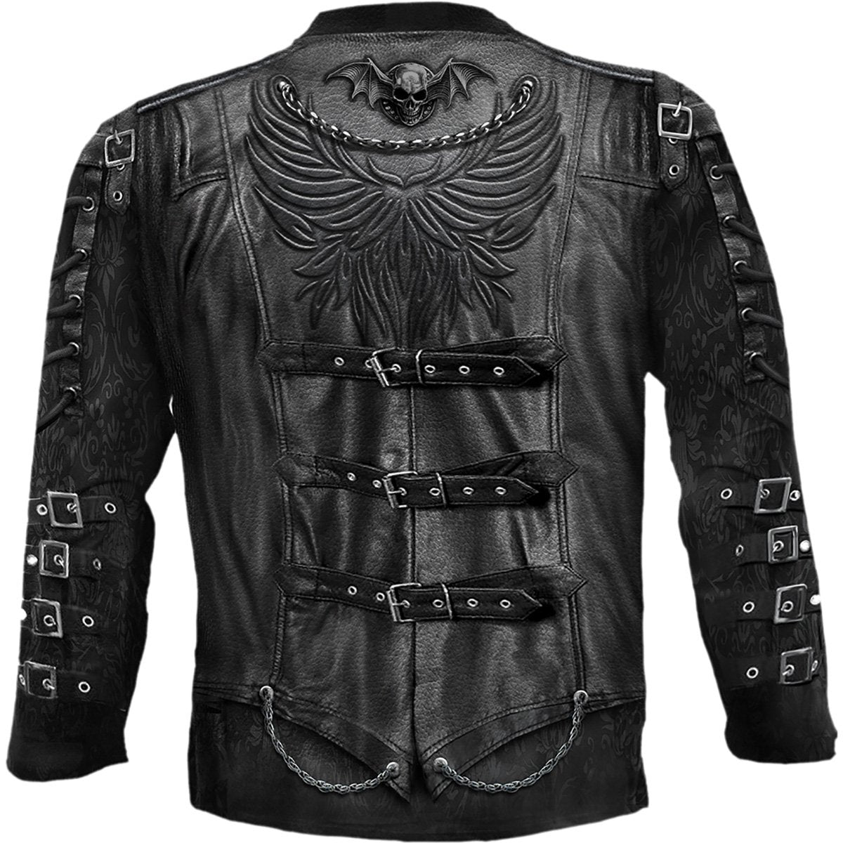 Goth Wrap gothic  Allover Longsleeve T-Shirt in Black by Spiral Clothing 