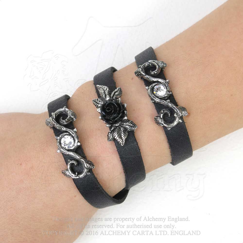 Alchemy Gothic Wild Black Rose Frauen Armband silberfarben S-M Hartzinn  Gothic, Rockwear : Amazon.de: Fashion