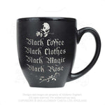 Alchemy Gothic Black Coffee, Black Rose, Engraved Ceramic Mug from Gothic Spirit