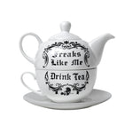 Alchemy Gothic Freaks Like Me Drink Tea Tea Set