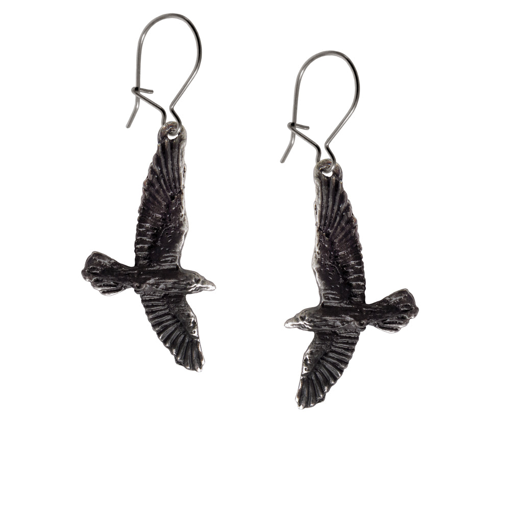 Alchemy Gothic Black Raven Pair of Earrings