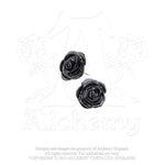 Alchemy Gothic Black Rose Studs Pair of Earrings from Gothic Spirit