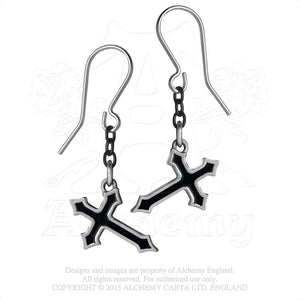Alchemy Gothic Sorrow Cross Pair of Earrings from Gothic Spirit