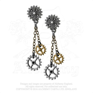 Alchemy Empire: Steampunk Machine Head Pair of Earrings from Gothic Spirit