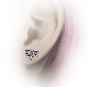 Alchemy Gothic Sacred Cat Studs Pair of Earrings