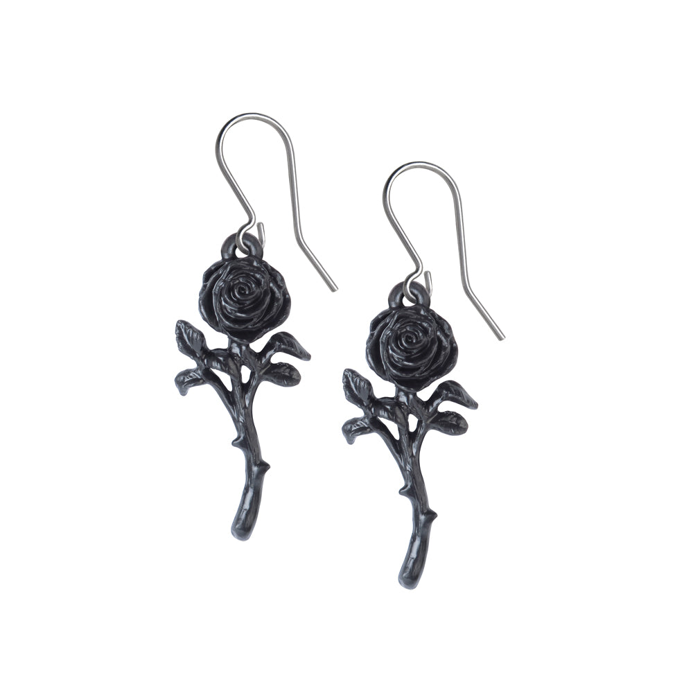 Alchemy Gothic The Romance of the Black Rose Pair of Earrings from Gothic Spirit