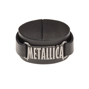 Alchemy Rocks Metallica: logo Leather Wriststrap from Gothic Spirit