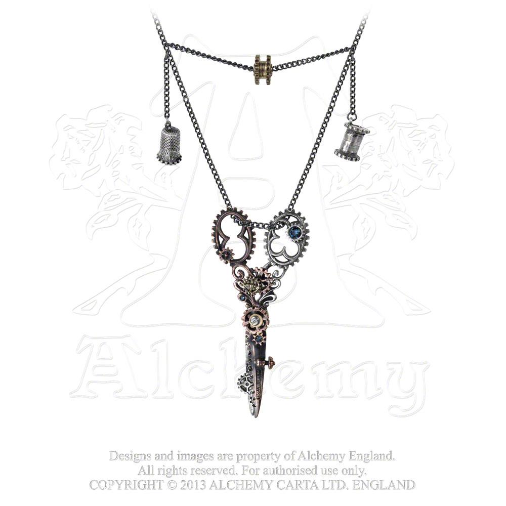 Alchemy Empire: Steampunk Pinkington's Precision Warp-Dissection Shears Necklace from Gothic Spirit