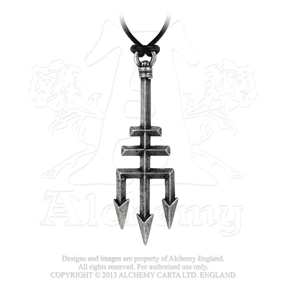 Alchemy Gothic Black Trinity Trident Pendant from Gothic Spirit