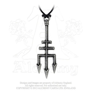 Alchemy Gothic Black Trinity Trident Pendant from Gothic Spirit