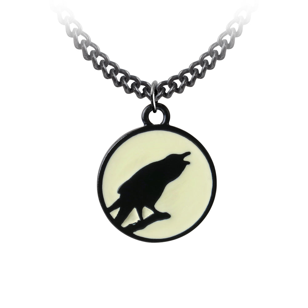 Alchemy Gothic Caw at the Moon Pendant