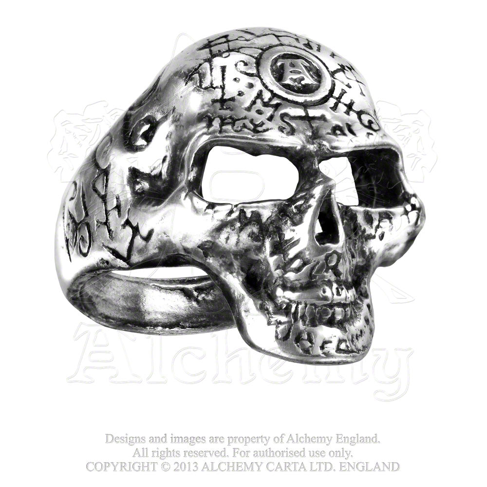 Sterling Silver Vintage Gothic Skull Head Band Ring