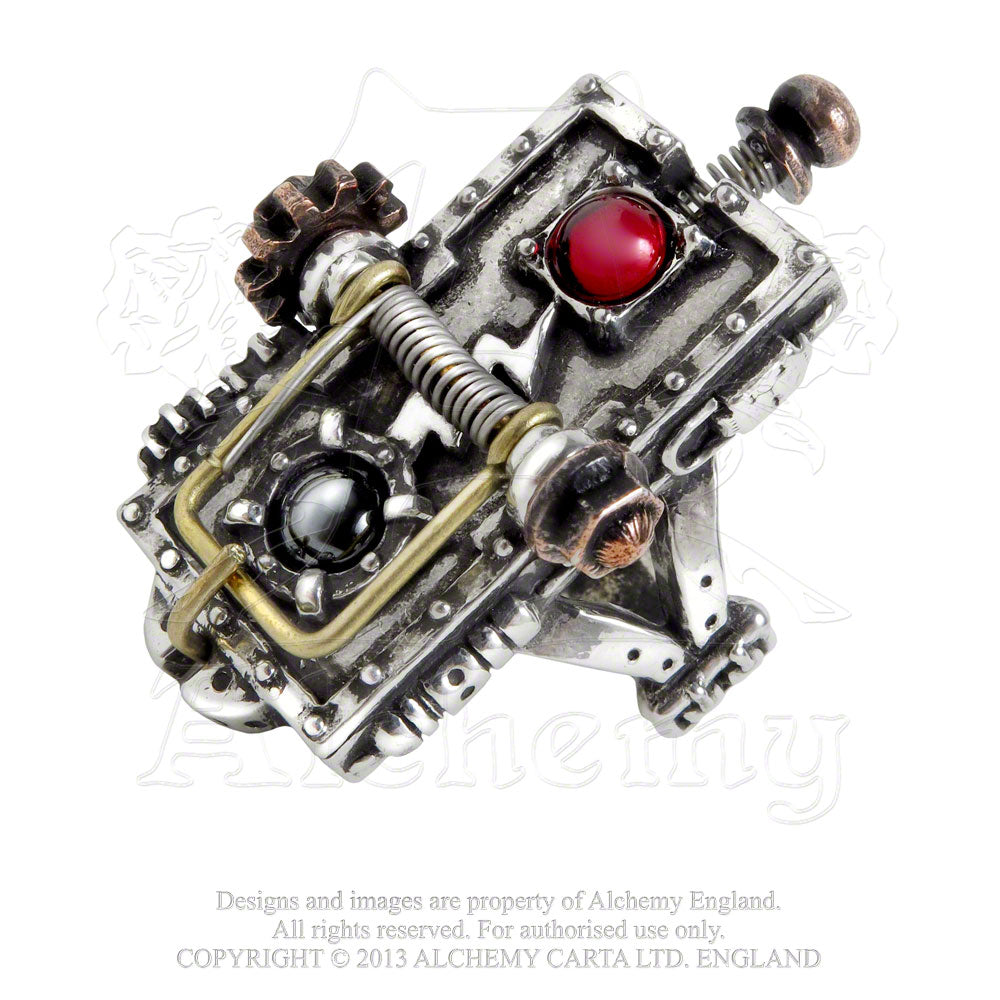 Alchemy Empire: Steampunk Van Helsing Kinetic Vampire-Mosquito Trap Ring from Gothic Spirit